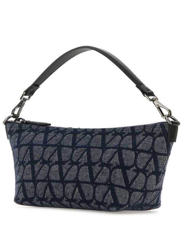 Toile Iconographe Jacquard Denim Effect Shoulder Bag Blue - VALENTINO - BALAAN 3