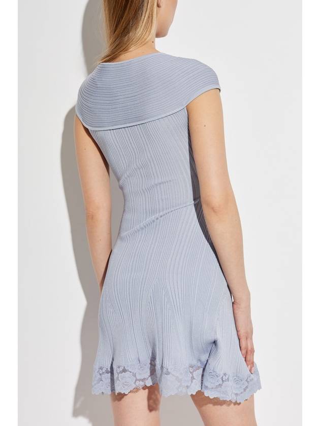 Self Portrait Dress With Lace Trim, Women's, Blue - SELF PORTRAIT - BALAAN 4