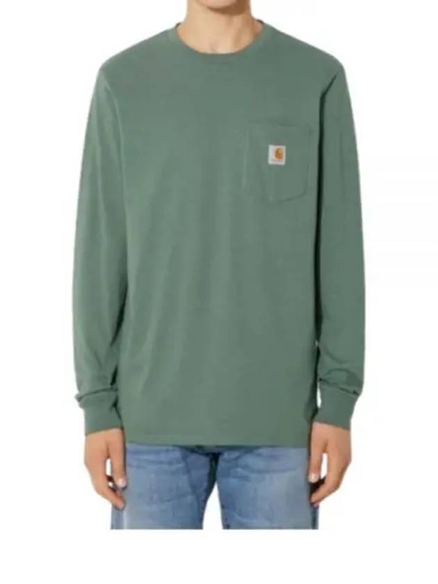 Chest Pocket Logo Long Sleeve T-Shirt Green - CARHARTT WIP - BALAAN 2