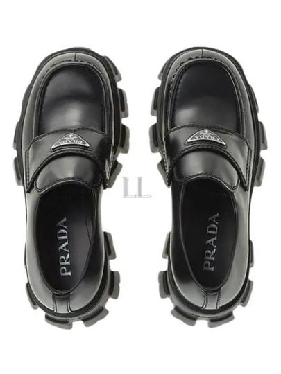 Monolith Brushed Leather Loafers Black - PRADA - BALAAN 2