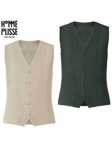 October Tailored Pleated Vest JE157 - ISSEY MIYAKE - BALAAN 1