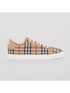 Vintage Check and Leather Sneakers Archive Beige - BURBERRY - BALAAN 5