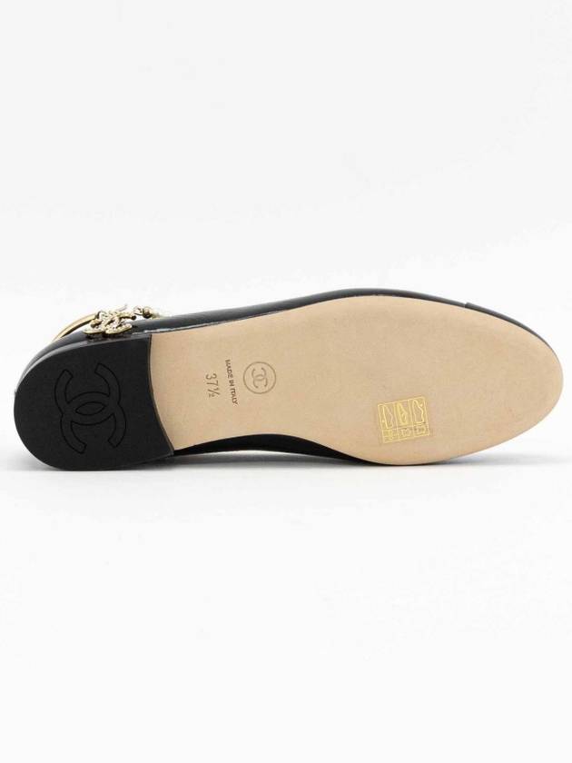 Classic ballerina flat shoes pearl strap black G38986 - CHANEL - BALAAN 5