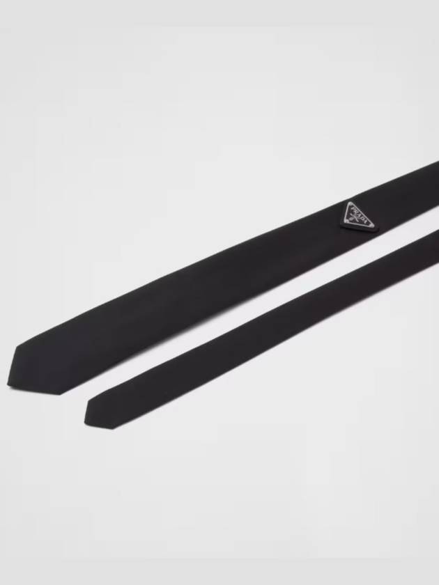 Men's Triangle Logo Re-Nylon Gabardine Tie Black - PRADA - BALAAN 3