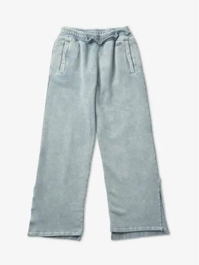 Logo Embroidered Wide Track Pants Blue Grey - DIESEL - BALAAN 2