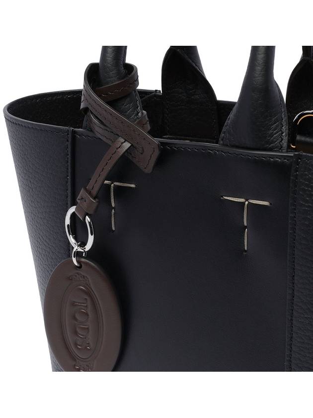 Double Up Leather Tote Bag Black - TOD'S - BALAAN 6