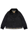 Kids Corduroy Collar Diamond Quilted Jacket Black - BURBERRY - BALAAN 3