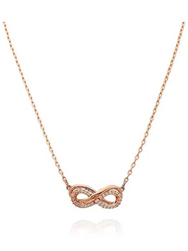 Hyperbola Pendant Pave Infinity Necklace Rose Gold - SWAROVSKI - BALAAN 4