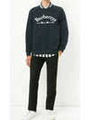 Embroidered Logo Casual Sweatshirt Navy Blue - BURBERRY - BALAAN.