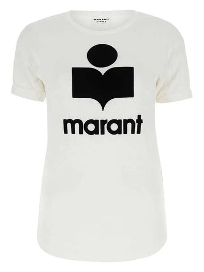 Koldi Logo Linen Short Sleeve T-Shirt White - ISABEL MARANT ETOILE - BALAAN 2