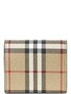 Check Small Leather Half Wallet Beige - BURBERRY - BALAAN 4