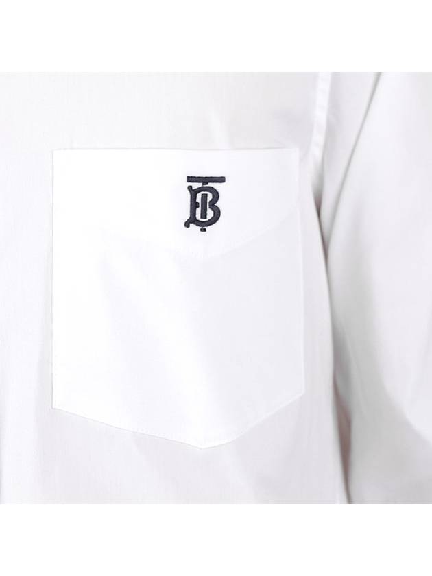 Men's Monogram Logo Long Sleeve Shirt White - BURBERRY - BALAAN 7