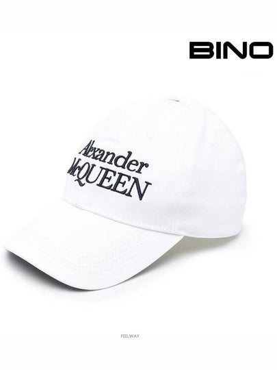 Signature Embroidered Logo Ball Cap White - ALEXANDER MCQUEEN - BALAAN 2