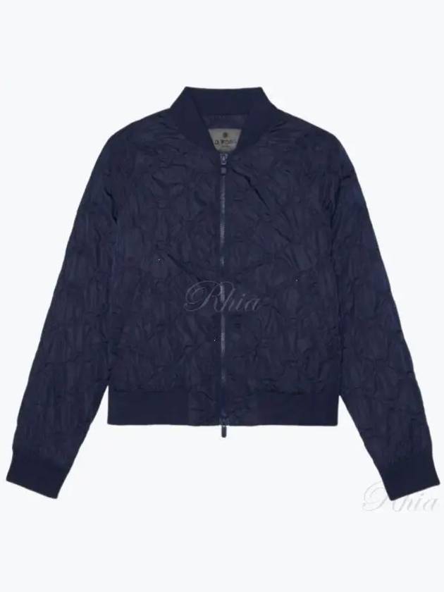 Women's Rib Collar Embossed Bomber Jacket Navy - G/FORE - BALAAN 2