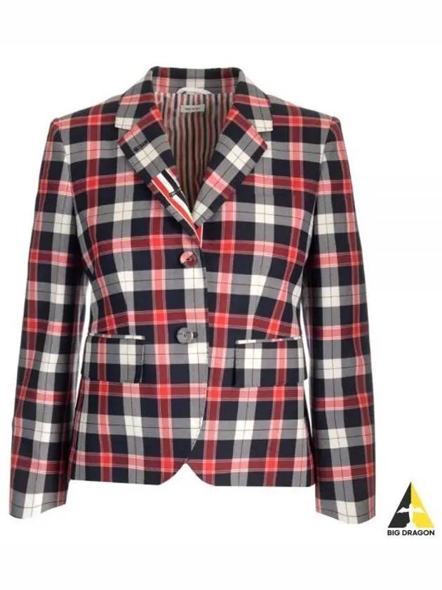 Tartan Twill High Armhole Sports Jacket Red - THOM BROWNE - BALAAN 2