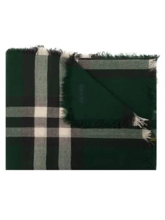 Check Print Wool Scarf Green - BURBERRY - BALAAN 2