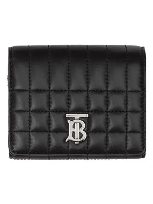 Lola Folding Small Quilted Leather Card Wallet Black Palladium - BURBERRY - BALAAN 2