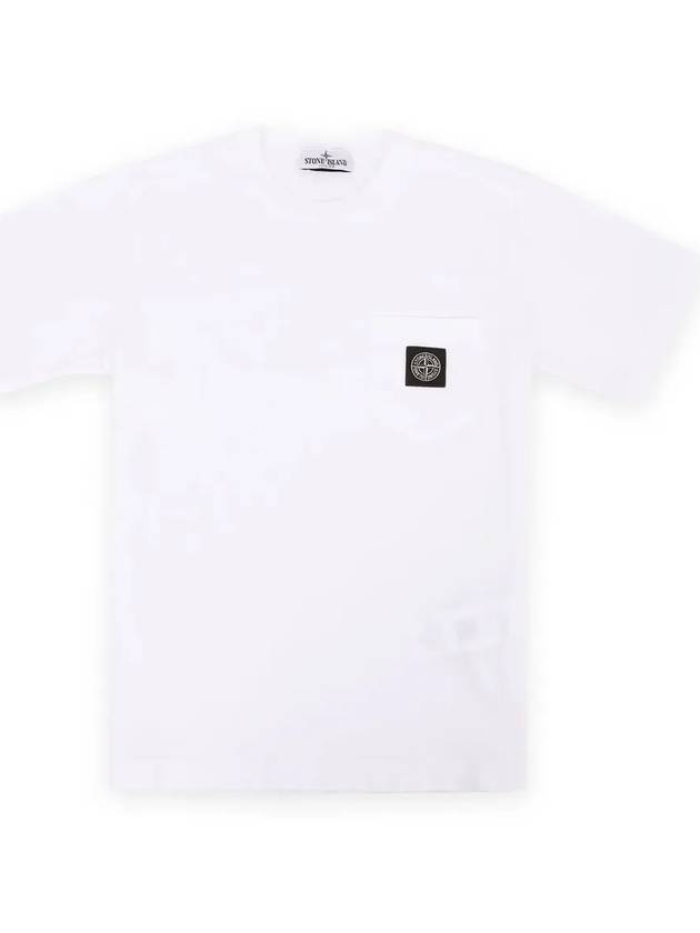 Kids Compass Patch Short Sleeve T-Shirt White - STONE ISLAND - BALAAN 4