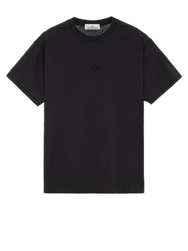 Fissato Effect Compass Embroidery Logo Short Sleeve T-shirt Black - STONE ISLAND - BALAAN 2