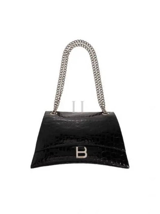 Medium Crush Chain Shoulder Bag Black - BALENCIAGA - BALAAN 2