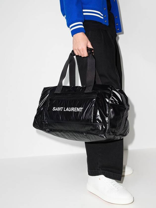 Nylon Nuxx Duffle Bag Black Platinum - SAINT LAURENT - BALAAN 3