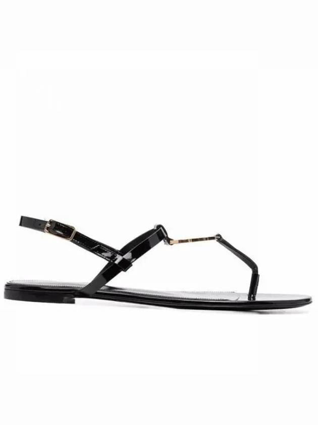 Women's Monogram Cassandra Sandals Black - SAINT LAURENT - BALAAN 2