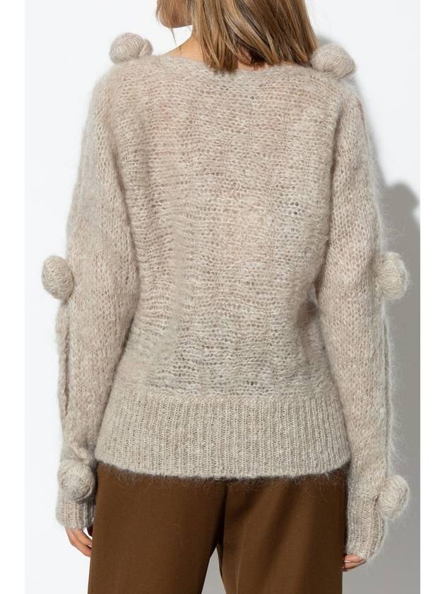 Blumarine Sweater With Floral Pattern, Women's, Beige - BLUMARINE - BALAAN 4