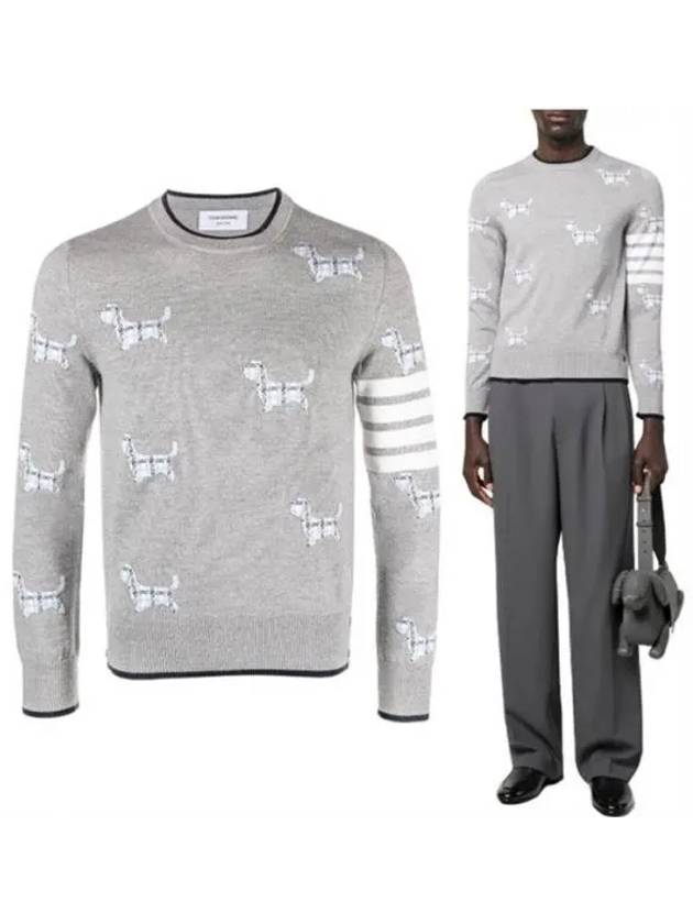 Hector Intarsia Crew Neck Knit Top Grey - THOM BROWNE - BALAAN 2