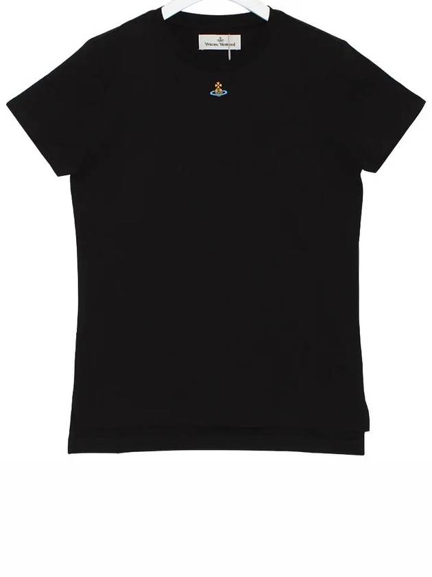 Embroided ORB Peru Short Sleeve T-Shirt Black - VIVIENNE WESTWOOD - BALAAN 4