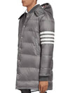 Men's 4 Bar Button Down Hooded Padding Grey - THOM BROWNE - BALAAN 4