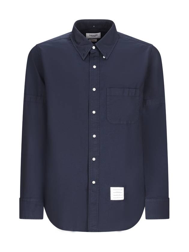 Oxford Armband Long Sleeve Shirt Navy - THOM BROWNE - BALAAN 1