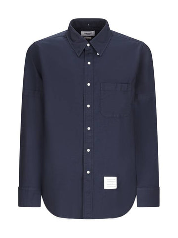 Oxford Armband Long Sleeve Shirt Navy - THOM BROWNE - BALAAN 1