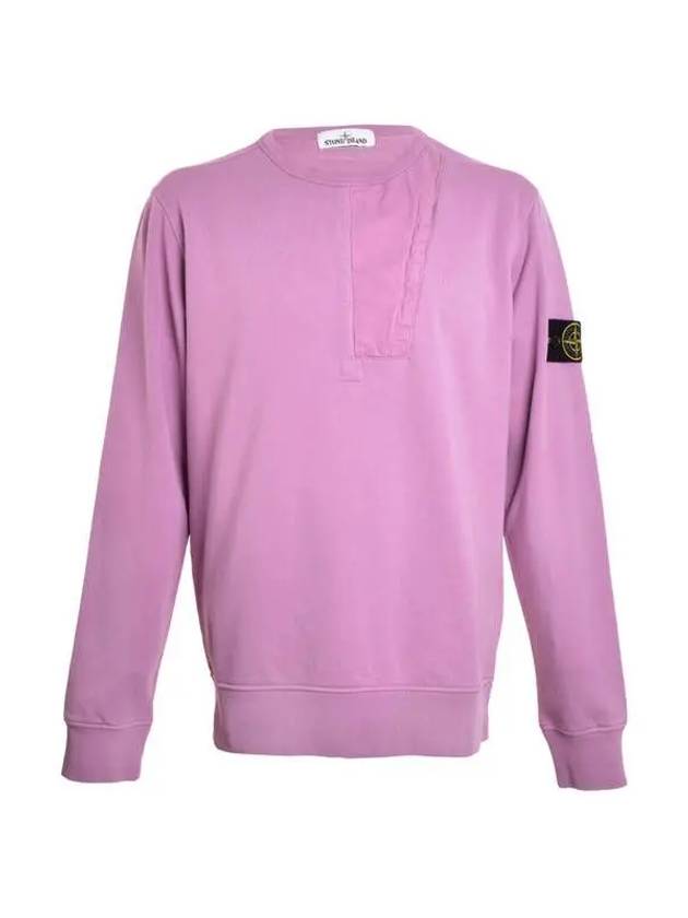 Men's Zipper Pocket Wappen Sweatshirt Pink - STONE ISLAND - BALAAN 2