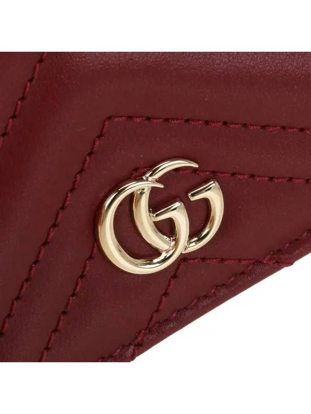 GG Marmont Leather Card Wallet Light Rosso Ancora Red - GUCCI - BALAAN 6