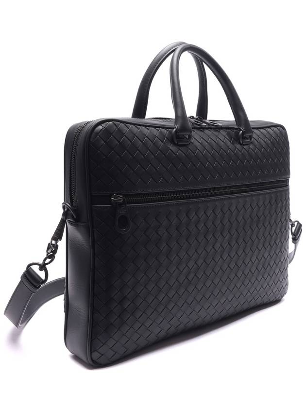 Intrecciato Calfskin Business Briefcases Black - BOTTEGA VENETA - BALAAN 4