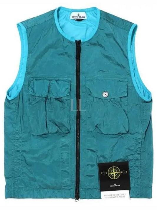 Nylon Metal Badge Vest Blue - STONE ISLAND - BALAAN 2