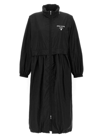 Re-Nylon Raincoat Black - PRADA - BALAAN 1