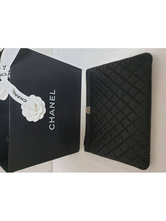 Boy Clutch New Medium Caviar Black Gold A84406 - CHANEL - BALAAN 1