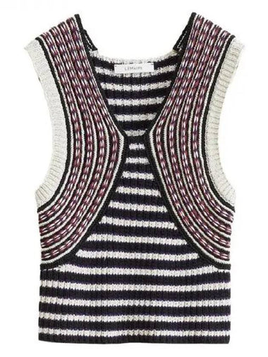 Braid decorated striped knit vest 271789 - LEMAIRE - BALAAN 1