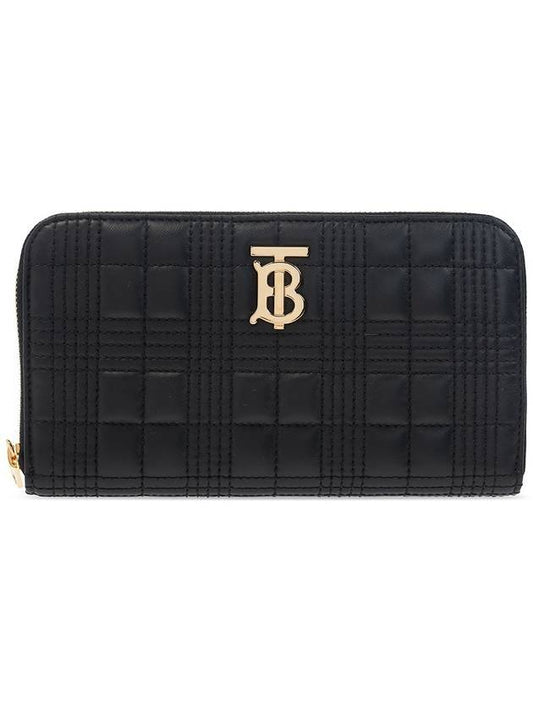 Quilted Lambskin Lola Zipper Round Long Wallet Black - BURBERRY - BALAAN.