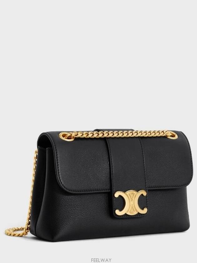 Teen Victoire Supple Calfskin Shoulder Bag Black - CELINE - BALAAN 3