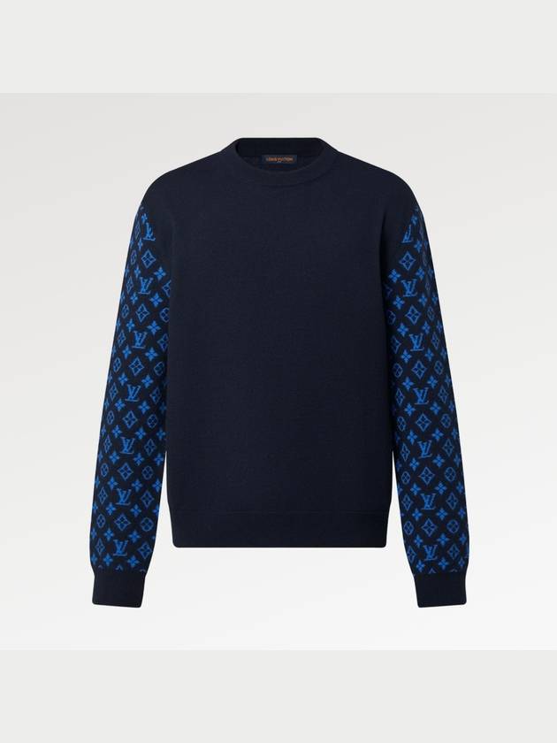 Monogram Mix Cashmere Crew Neck Knit Top Navy - LOUIS VUITTON - BALAAN 2