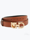 Reversible Gancini Leather Belt Black Sella - SALVATORE FERRAGAMO - BALAAN 2