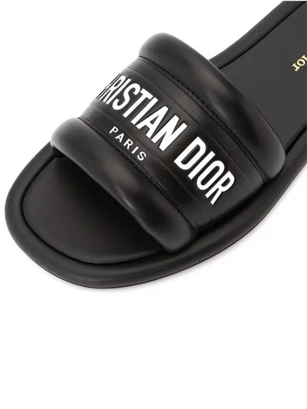 Every-D Embossed Lambskin Slippers Black - DIOR - BALAAN 8