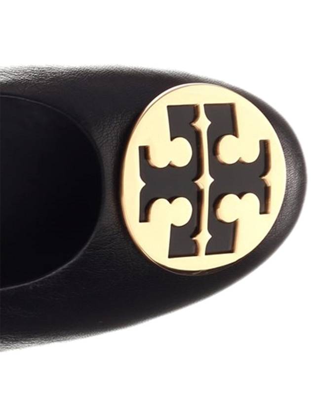 Logo Leather Ballerina Flat Black - TORY BURCH - BALAAN 4