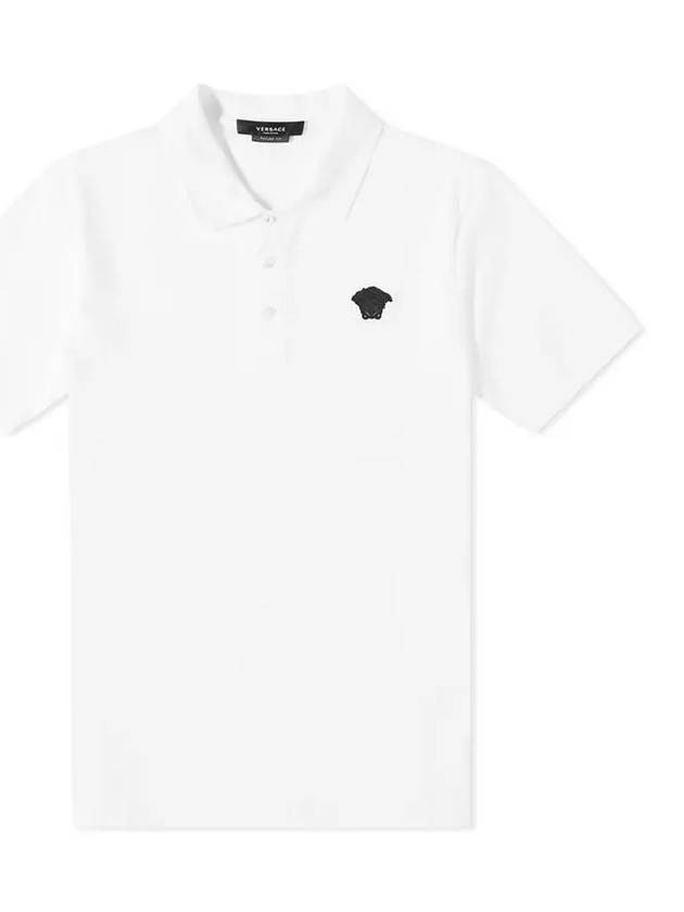 Navy Medusa Polo Shirt White Men A87427 A237141 2W300 - VERSACE - BALAAN 2