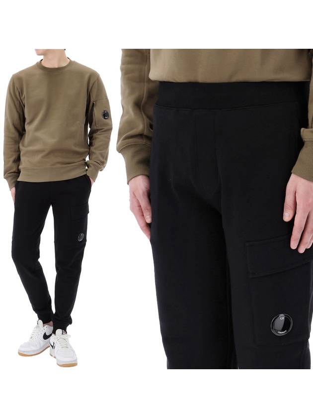 Diagonal Raised Fleece Cargo Track Pants Black - CP COMPANY - BALAAN 2