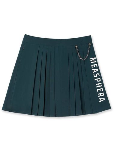 WOMEN CHAIN ​​PLEATS SKIRT DARK GREEN - MEASPHERA - BALAAN 1