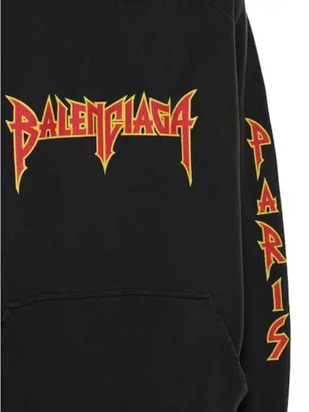 Logo distressed kangaroo pocket cotton sweatshirt hoodie - BALENCIAGA - BALAAN 2