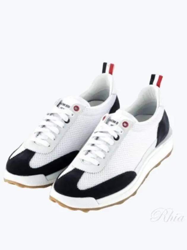 Fine Kid Suede Tech Runner Sneaker Navy - THOM BROWNE - BALAAN 2